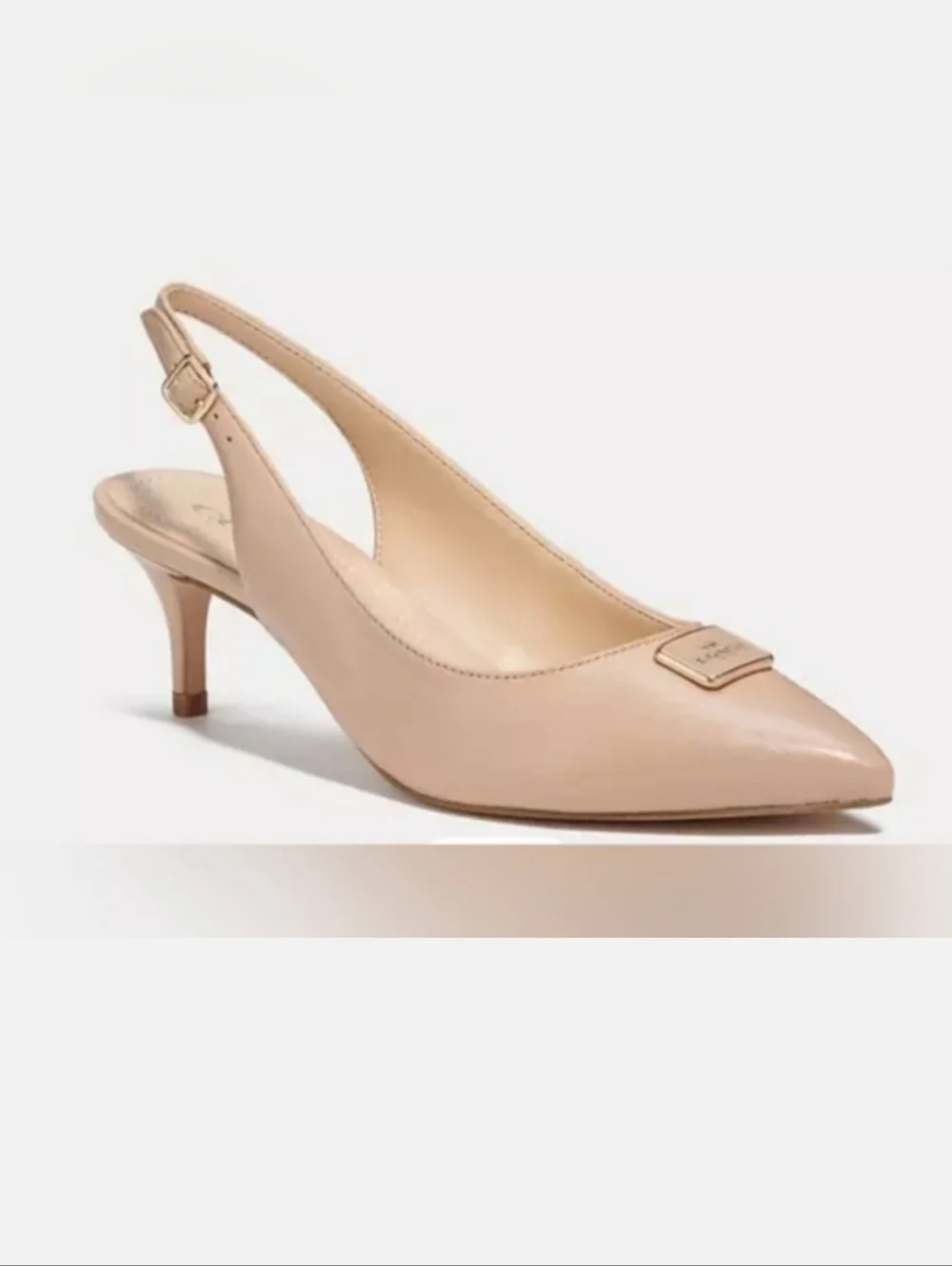 Coach Jillian Classic Slingback Low Heel Closed Toe Neutral Color Women's 10